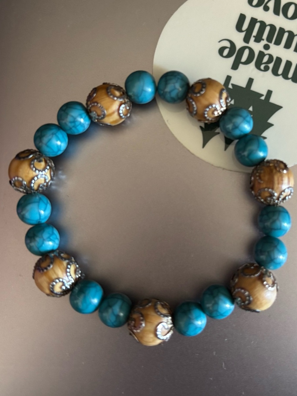 Turquoise Beaded Stretch Bracelet